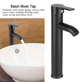 Stainless Steel Black Basin Mixer Tap Hot Cold Washbasin Sink Faucet for Bathroom Toilet - Extra Image