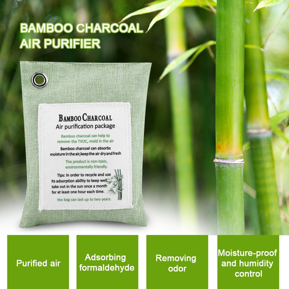 8 Colors Air Purifying Bag Activated Charcoal Bamboo Odor Purifyer Car Deodorizer Light Green