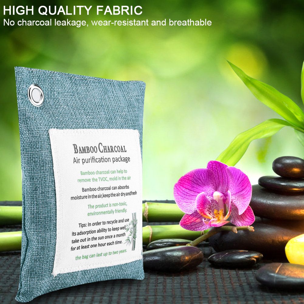 8 Colors Air Purifying Bag Activated Charcoal Bamboo Odor Purifyer Car Deodorizer Dark Blue