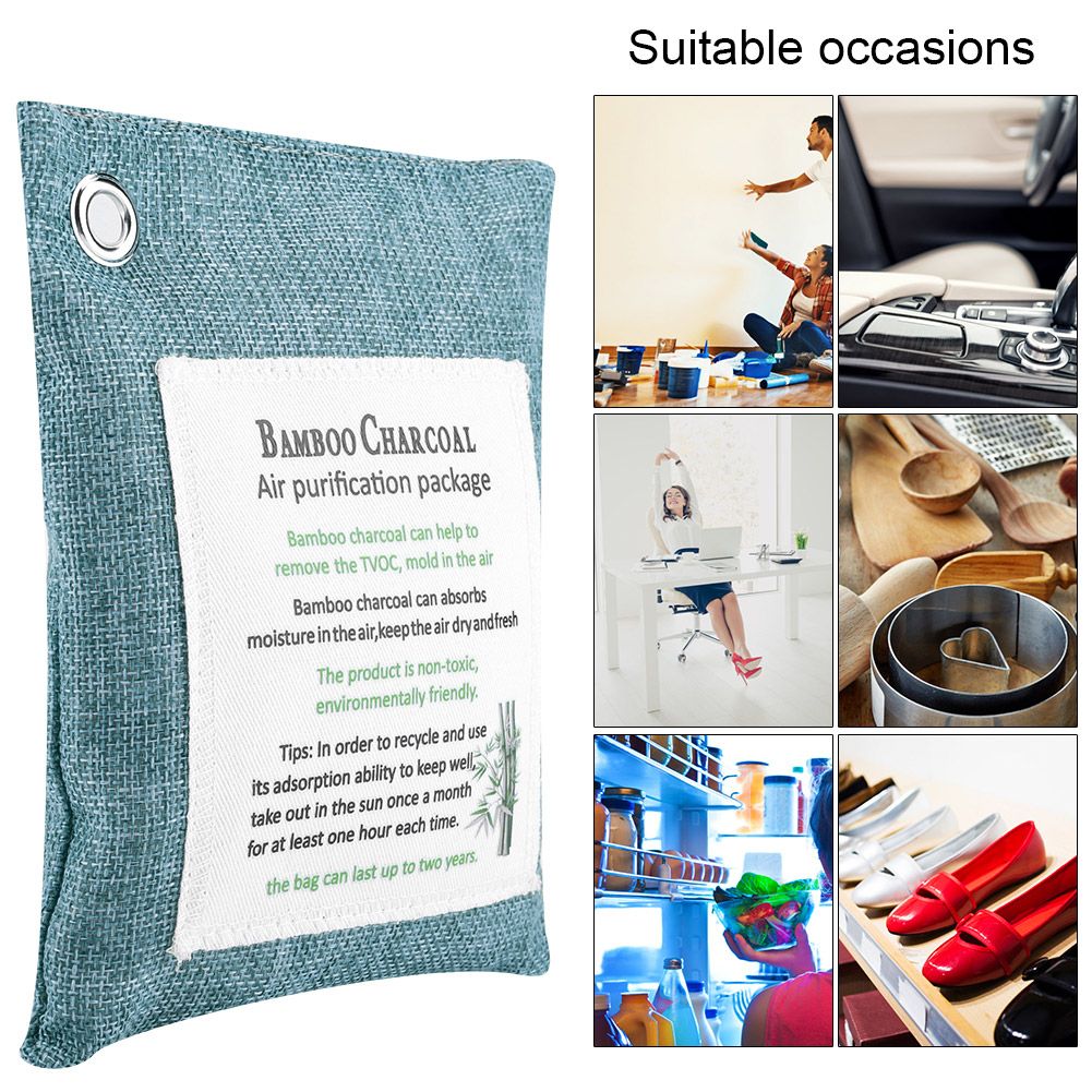 8 Colors Air Purifying Bag Activated Charcoal Bamboo Odor Purifyer Car Deodorizer Dark Blue