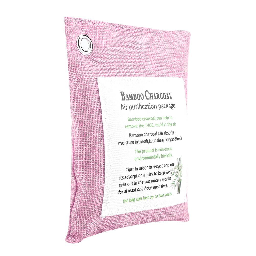 8 Colors Air Purifying Bag Activated Charcoal Bamboo Odor Purifyer Car Deodorizer Pink
