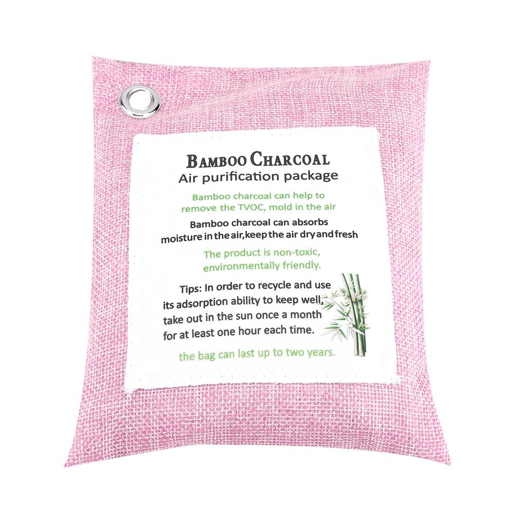 8 Colors Air Purifying Bag Activated Charcoal Bamboo Odor Purifyer Car Deodorizer Pink