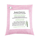 8 Colors Air Purifying Bag Activated Charcoal Bamboo Odor Purifyer Car Deodorizer Pink - Side View