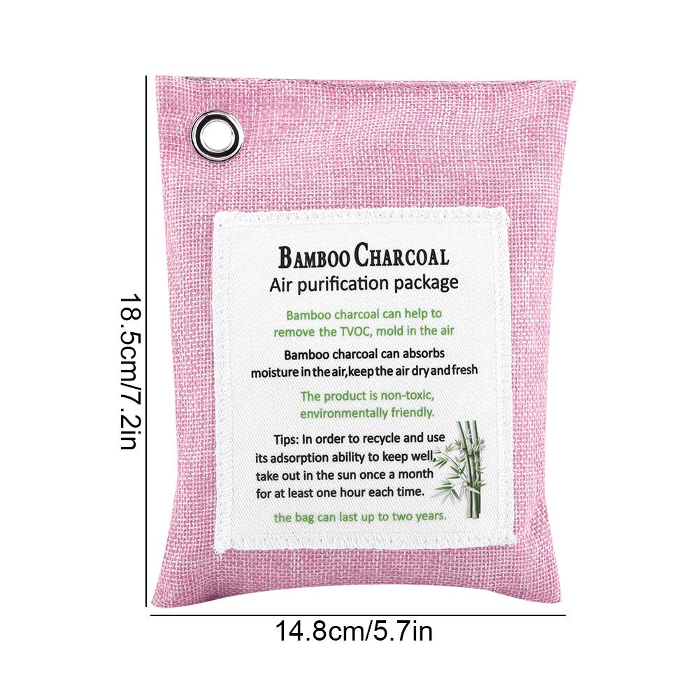 8 Colors Air Purifying Bag Activated Charcoal Bamboo Odor Purifyer Car Deodorizer Pink