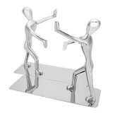 1 Pair Kung Fu People Shape Bookends Students Book Stand for School Home Table Decoration - Rear View
