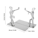 1 Pair Kung Fu People Shape Bookends Students Book Stand for School Home Table Decoration