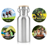 Stainless Steel Outdoor Portable Water Cup Drink Bottle Travel Mug 500mL - Low Angle