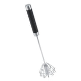 Stainless Steel Anti rust Durable Rotatable Manual Whisk Egg Beater - Side View