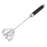 Stainless Steel Anti rust Durable Rotatable Manual Whisk Egg Beater