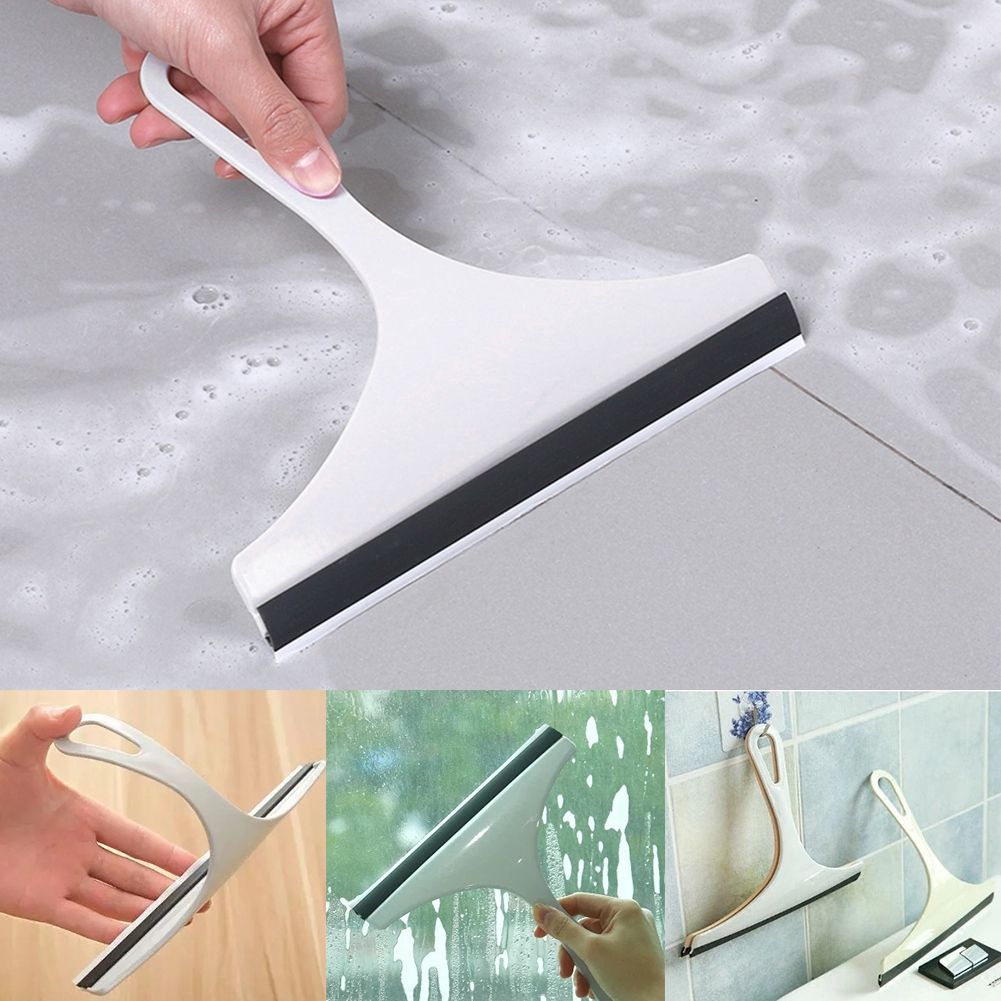 Glass Cleaner Window Wiper Floor Tile Washing Car Blade Brush Cleaning Tool for Bathroom(Blue)