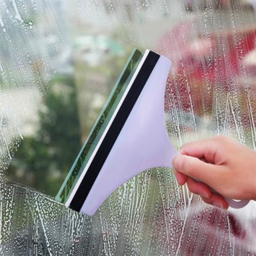 Glass Cleaner Window Wiper Floor Tile Washing Car Blade Brush Cleaning Tool for Bathroom(Blue)