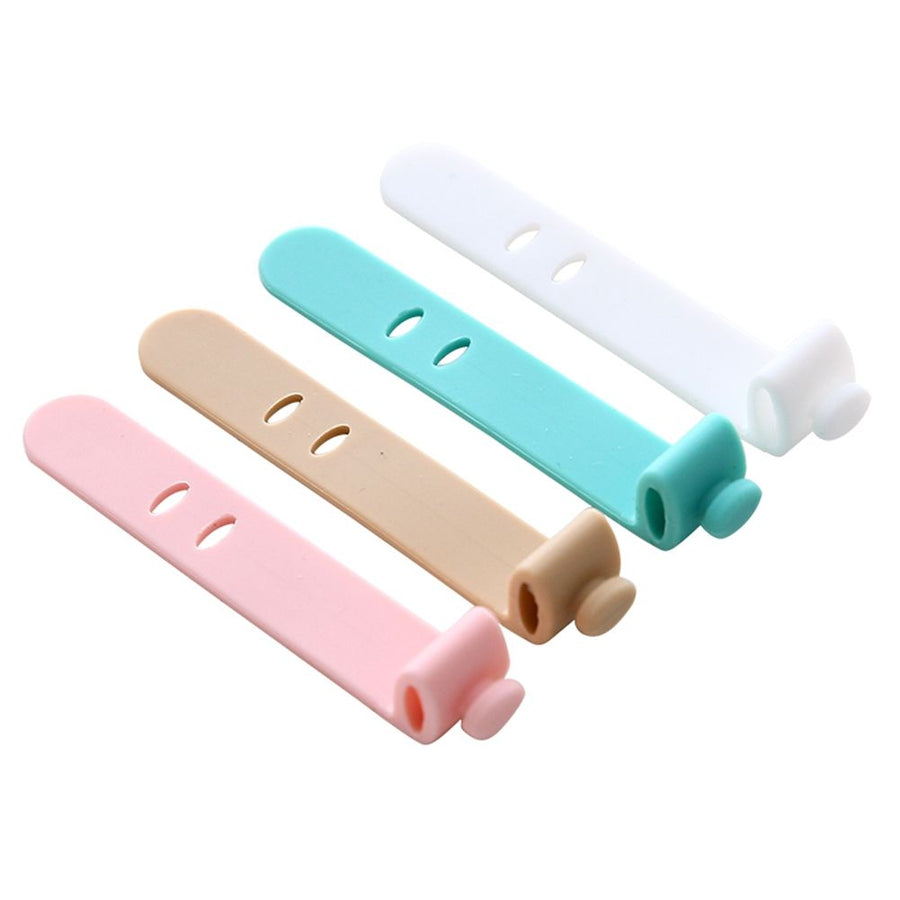 4Pcs Silicone Earphone Winder Wrap Cable Cord Wire Holder Organizer