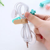 4Pcs Silicone Earphone Winder Wrap Cable Cord Wire Holder Organizer