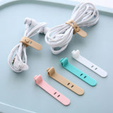 4Pcs Silicone Earphone Winder Wrap Cable Cord Wire Holder Organizer - 45-Degree Angle
