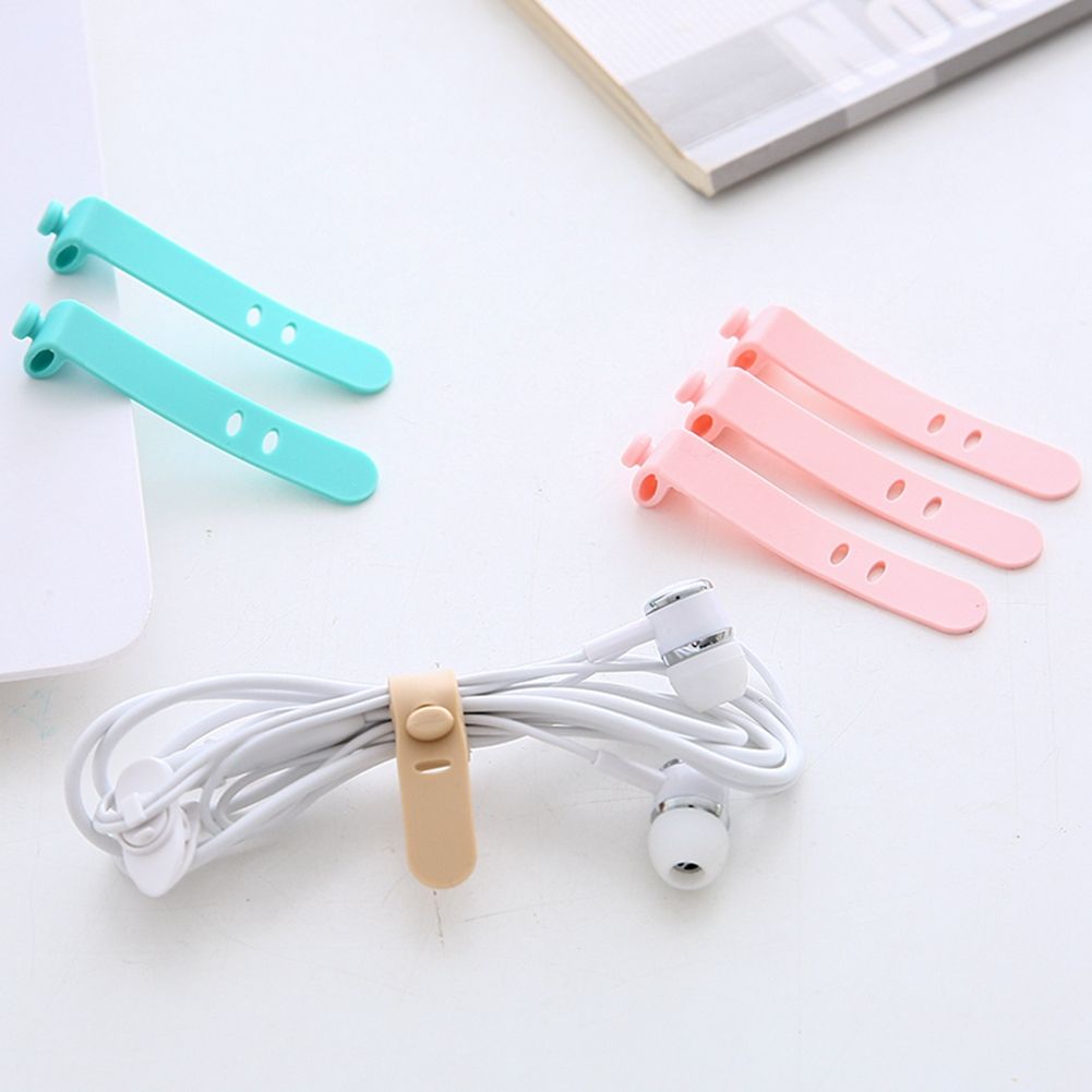 4Pcs Silicone Earphone Winder Wrap Cable Cord Wire Holder Organizer