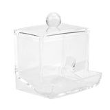 Acrylic Clear Cotton Swab Dispenser Storage Box Holder Desktop Cosmetic Makeup Case