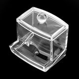 Acrylic Clear Cotton Swab Dispenser Storage Box Holder Desktop Cosmetic Makeup Case