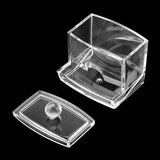 Acrylic Clear Cotton Swab Dispenser Storage Box Holder Desktop Cosmetic Makeup Case - Rear View