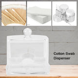 Acrylic Clear Cotton Swab Dispenser Storage Box Holder Desktop Cosmetic Makeup Case