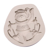 Christmas Style Series Chocolate Mould Deer Pine Cone Bear DIY Silicone Cake Mold 04#