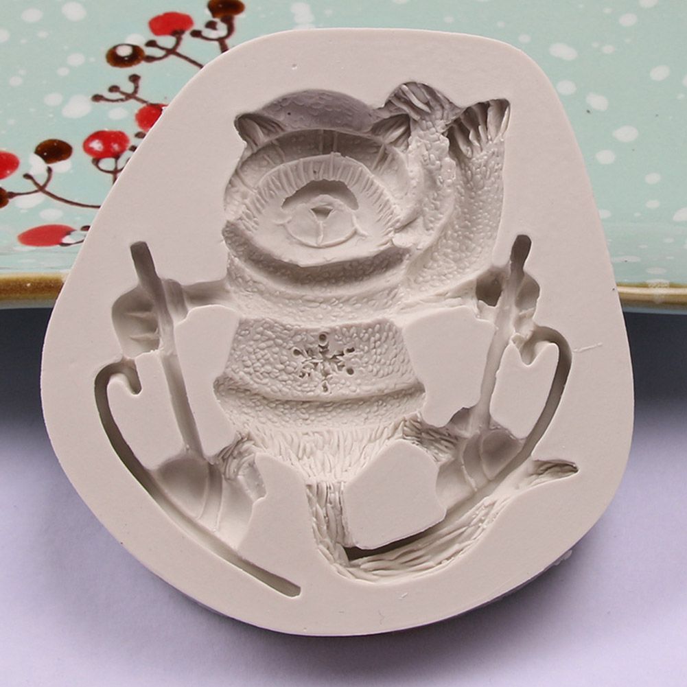 Christmas Style Series Chocolate Mould Deer Pine Cone Bear DIY Silicone Cake Mold 04#