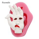 Funny Face Fondant Cake Decoration Mold Silicone DIY Baking Tool - Front View