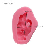 Funny Face Fondant Cake Decoration Mold Silicone DIY Baking Tool - Top-Down View