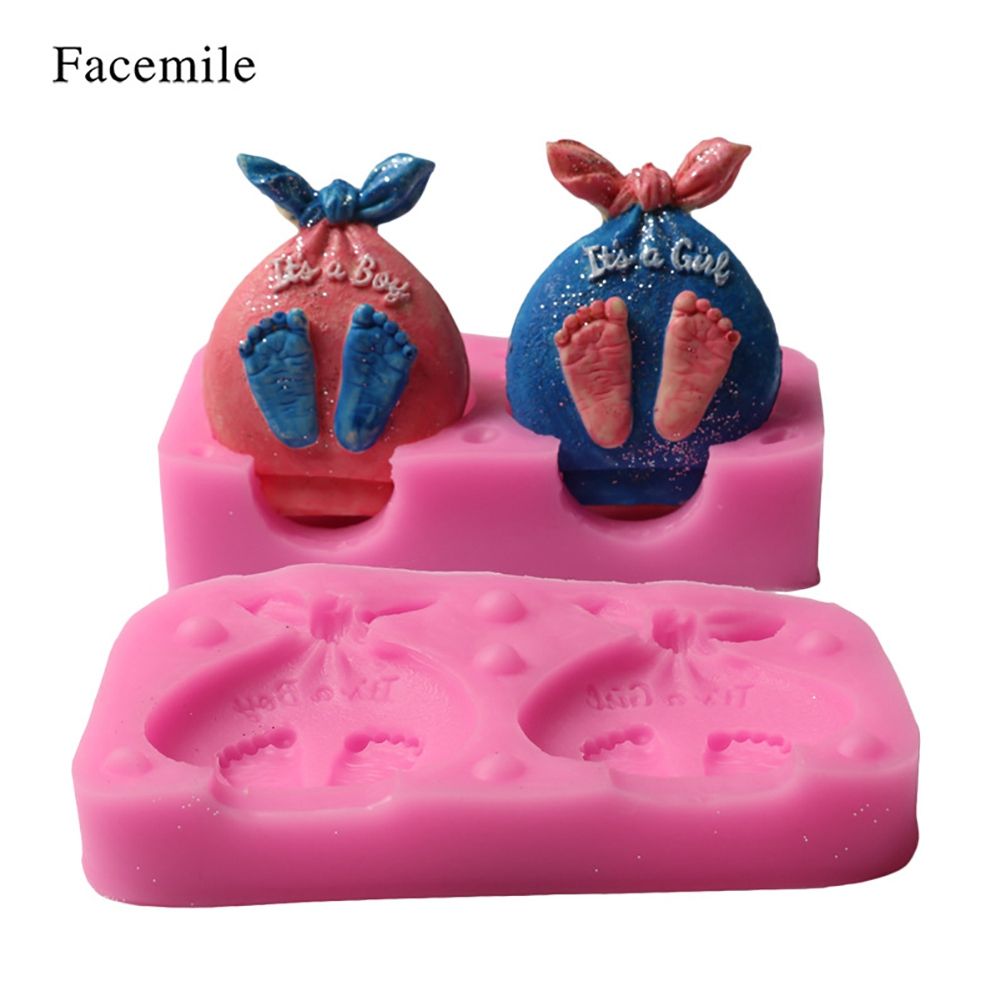 Boy Girl Foot Fondant Cake Decoration Mold Silicone DIY Baking Tool