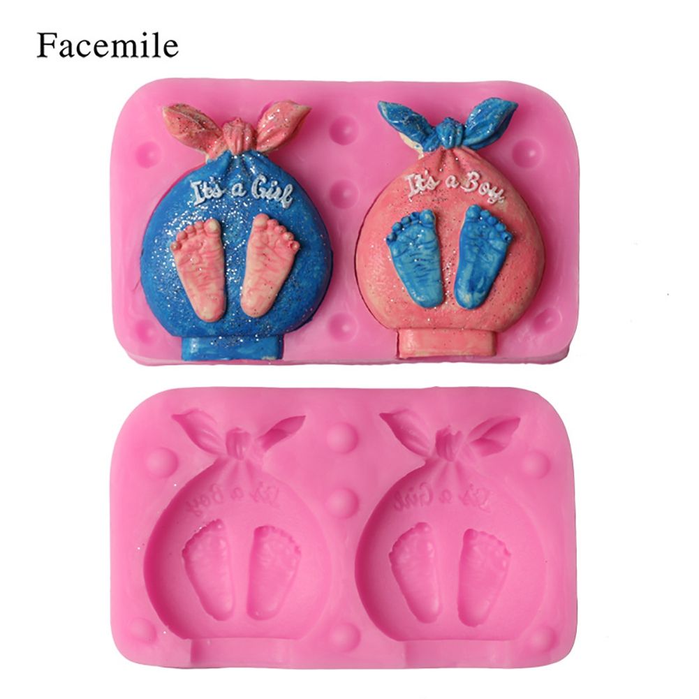 Boy Girl Foot Fondant Cake Decoration Mold Silicone DIY Baking Tool