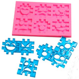 Smile Face Jigsaw Fondant Cake Decoration Mold Silicone DIY Baking Tool - Side View
