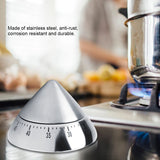 Fashionable Stainless Steel 60 Minutes Count Down Mechanical Cooking Timer Kitchen Tool Silver