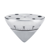 Fashionable Stainless Steel 60 Minutes Count Down Mechanical Cooking Timer Kitchen Tool Silver - Rear View