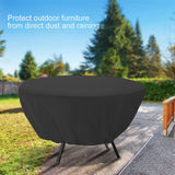 Round Table Dust Cover Outdoor Waterproof Garden Patio Furniture Covers(Black) - Close-Up Angle