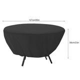 Round Table Dust Cover Outdoor Waterproof Garden Patio Furniture Covers(Black) - Extra Image