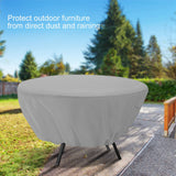 Round Table Dust Cover Outdoor Waterproof Garden Patio Furniture Covers(Gray) - Close-Up Angle