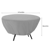 Round Table Dust Cover Outdoor Waterproof Garden Patio Furniture Covers(Gray) - Extra Image