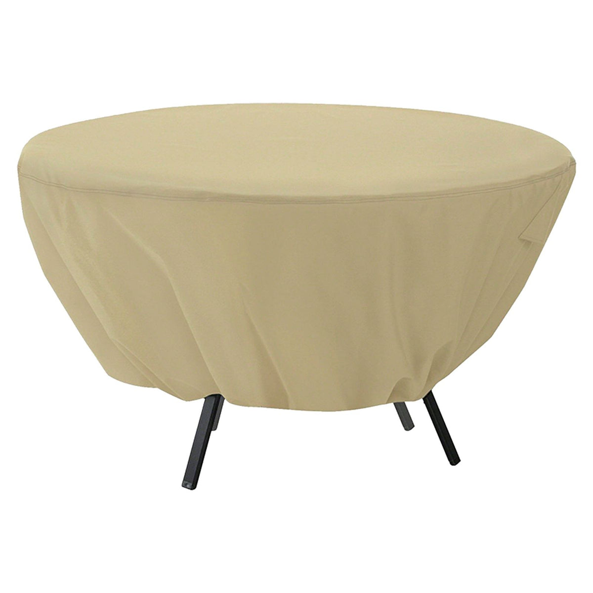 Round Table Dust Cover Outdoor Waterproof Garden Patio Furniture Covers(Beige)