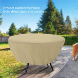 Round Table Dust Cover Outdoor Waterproof Garden Patio Furniture Covers(Beige)