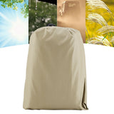 Round Table Dust Cover Outdoor Waterproof Garden Patio Furniture Covers(Beige) - Rear View