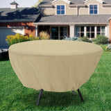 Round Table Dust Cover Outdoor Waterproof Garden Patio Furniture Covers(Beige)
