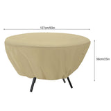 Round Table Dust Cover Outdoor Waterproof Garden Patio Furniture Covers(Beige)