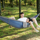 Portable Camping Travel Hammock Hanging Bed with Mosquito Net (Gray Blue) - Side View