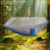 Portable Camping Travel Hammock Hanging Bed with Mosquito Net (Gray Blue)