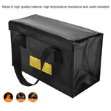 Explosionproof Lipo Battery Safe Bag Large Space Charging Batteries Storage Bags(Black) - Side View