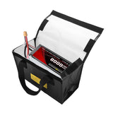 Explosionproof Lipo Battery Safe Bag Large Space Charging Batteries Storage Bags(Black) - Top-Down View