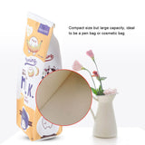 3Colors Cartoon Milk Stationery Bag Waterproof PU Large Capacity Pencil Case Storage Bag