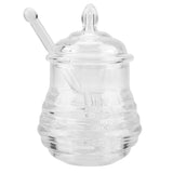 245ml Transparent Beehiveshaped Honey Jar with Dripper Stick for Storing and Dispensing Honey