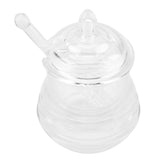245ml Transparent Beehiveshaped Honey Jar with Dripper Stick for Storing and Dispensing Honey