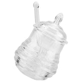 245ml Transparent Beehiveshaped Honey Jar with Dripper Stick for Storing and Dispensing Honey - Close-Up Angle