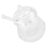 245ml Transparent Beehiveshaped Honey Jar with Dripper Stick for Storing and Dispensing Honey
